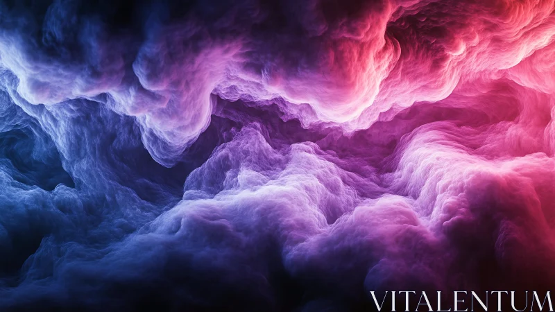 Nebulous stormscape in electric magenta and deep indigo clouds.