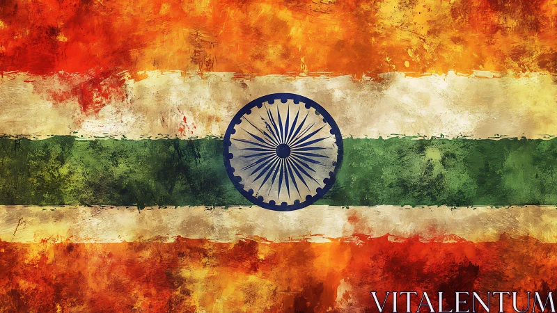 Blazing tricolor dream with radiant Ashoka Chakra at heart.