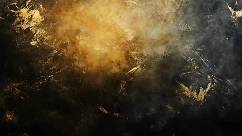 Abstract golden and black textured background in grunge style.