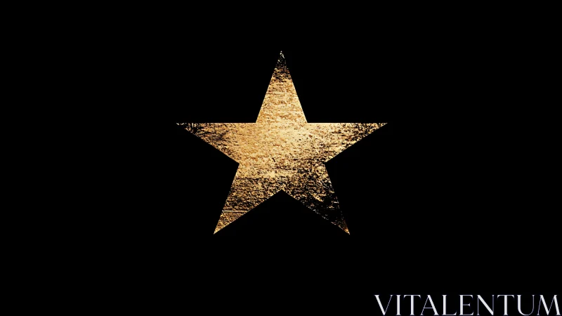 Golden textured star glowing softly in deep black space.