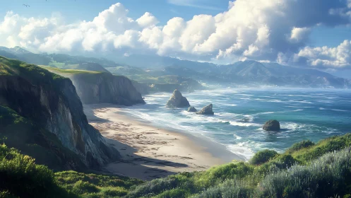 Coastal Symphony: Cliffs Meet Mythology.