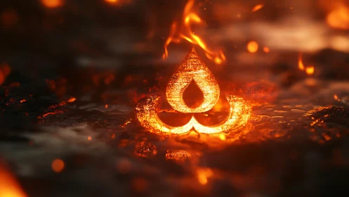 Glowing Fire Heart Blooms with Mesmerizing Warmth