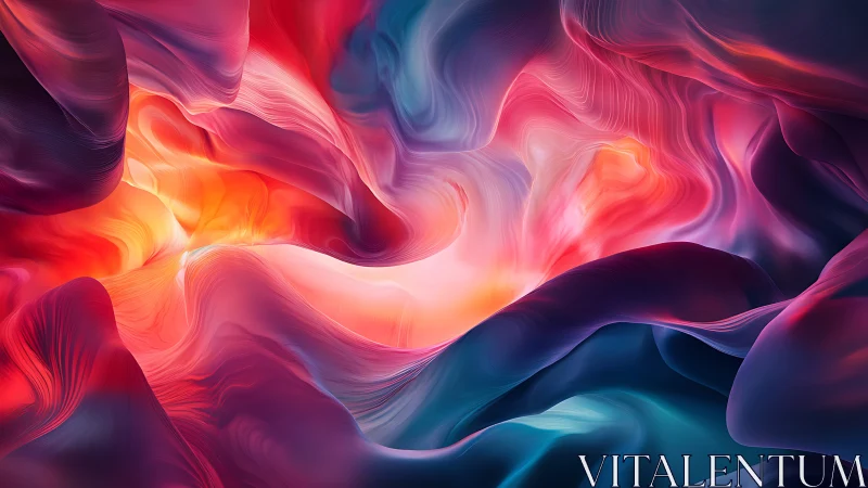 Flowing abstract light waves glow in soft, colorful motion
