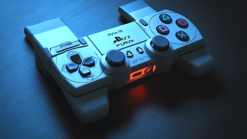 Modular Gaming Controller Array with Cyan Illumination.