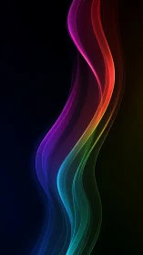 Glowing rainbow light trails flowing across a dreamy night.