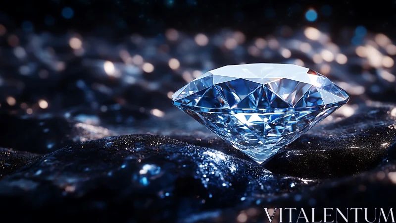 Midnight diamond adrift on starlit waves of glittering dusk.