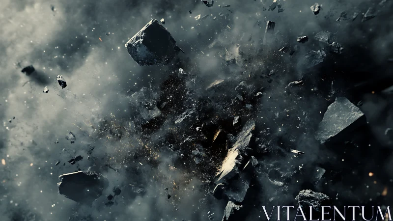 Cosmic rubble erupts in a storm of shattering starlight.