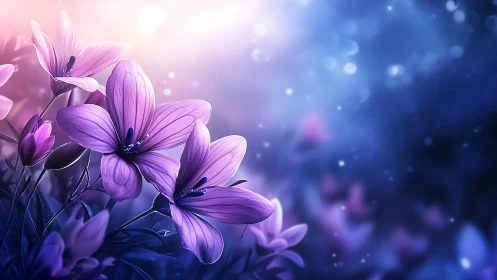 Twilight Petals Dance Where Purple Dreams Bloom Soft