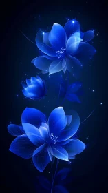 Neon Luminescent Blooms Against Darkness.