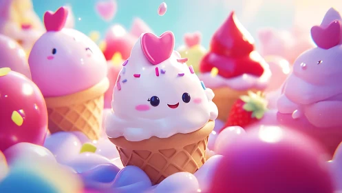 Cherub Ice Cream Dreams in Cotton Candy Wonderland