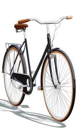 Vintage Cruiser Bicycle with Leather Saddle and Curved Frame.