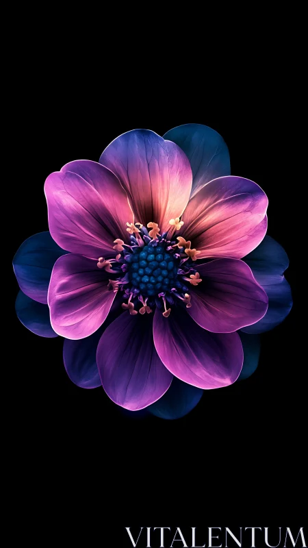 Bioluminescent Dahlia Study in Neon Gradient Rendering.