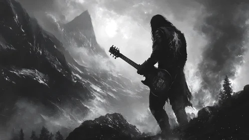 Lone guitarist welcomes a stormy mountain soundscape