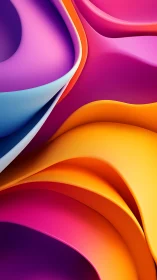 Curved ribbons of neon color glide like liquid plastic dreams