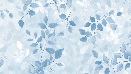 Soft blue leaf branches drifting across a gentle sky.