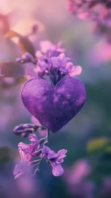 Purple Heart Floating Among Delicate Flower Blooms