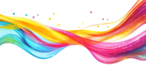 Flowing rainbow color waves bring bright creative energy alive