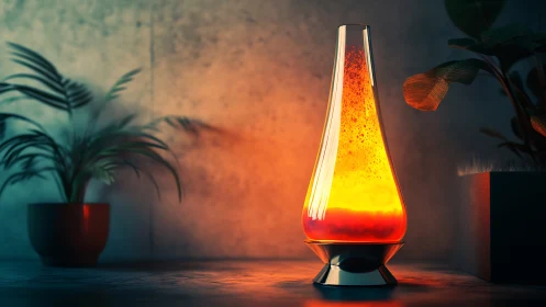 Glowing Lava Lamp Brings Warmth to a Moody Room.