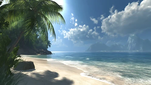 Tropical Coastal Landscape with Parametric Light Geometry.