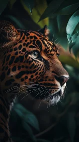 Jungle-burnished leopard studies the unseen horizon calmly