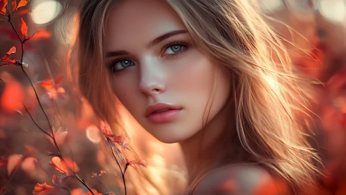 Autumn portrait study in soft-focus digital painting style.