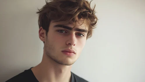 Softly lit male portrait with shallow depth and neutral tonality.