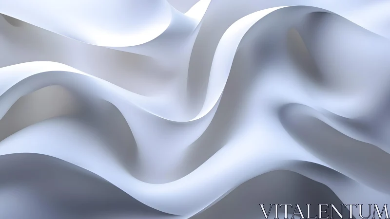 Abstract flowing white fabric waves, soft minimalist design.