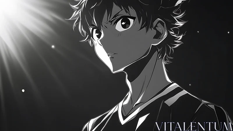 High contrast anime portrait uses rim lighting and deep shadows