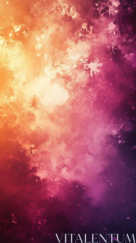 Warm orange to magenta abstract digital cloud texture.