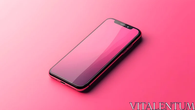 Modern smartphone with pink frame on vibrant pink background. Modern smartphone with pink frame on vibrant pink background.