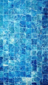 Calming blue mosaic of crackled ice and drifting waterlight.