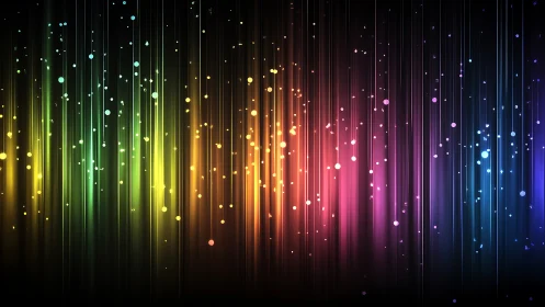 Prismatic light streams whisper upward through glittering night