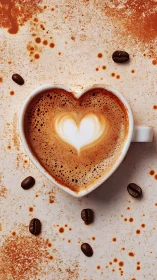 Love in Every Cup: Heart-Shaped Latte Art.