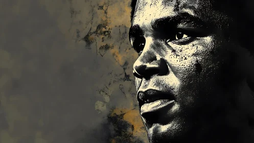 Striking Portrait in High Contrast Black and White