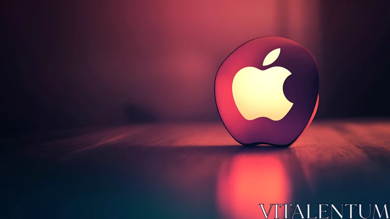 Illuminated Apple Logo in Warm Gradient Setting