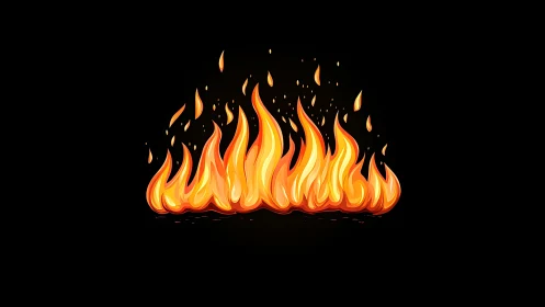 Inferno's Dance: Flames Choreograph a Blazing Symphony Against Darkness