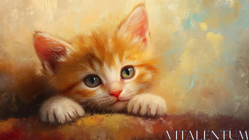 Adorable Orange Kitten Peers at You With Curious, Sparkling Eyes
