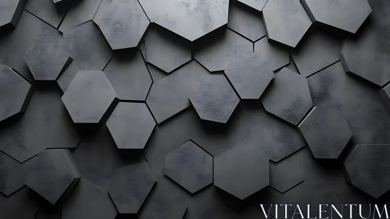 Layered dark hexagon wall design invites modern curiosity