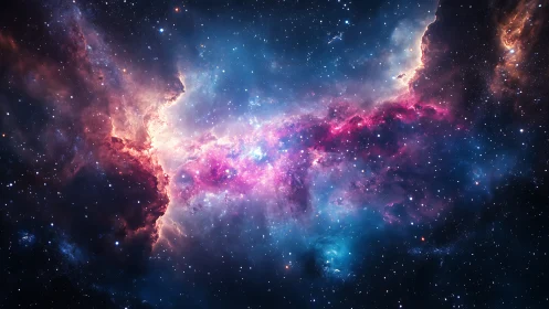 Starlit nebula river unraveling through deep cosmic dusk.