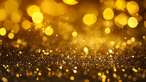 Gold dust daydreams sparkle in a blurred bokeh ballroom.