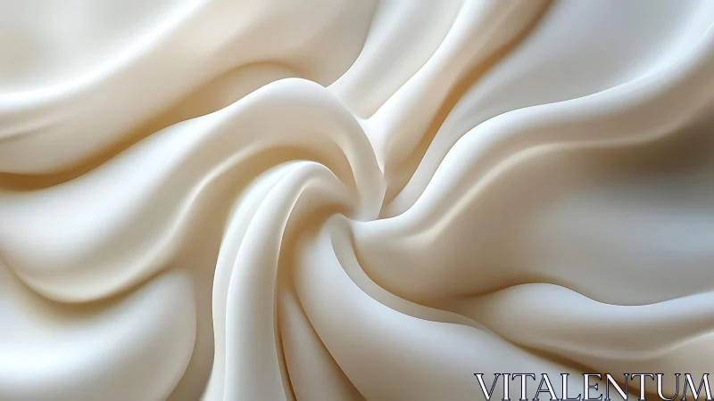 Flowing Cream Silk Abstract Art, Soft Folds and Gentle Texture.