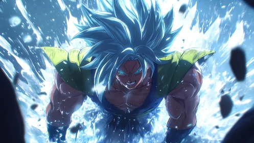 Stormborne warrior erupts from shattered light and water.