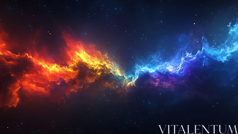 Cosmic colors stretch across space in a radiant starry river