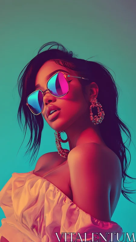 Neon-lit daydream leans into the lens with mirror-bright swagger