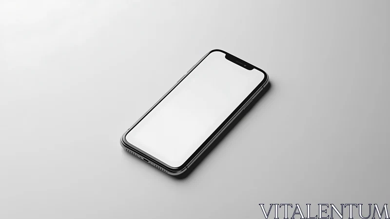 Smartphone's Serene Stage: Device Suspended in Minimalist Theater