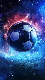 Cosmic football hovers mid-flight, stealing starlight from space