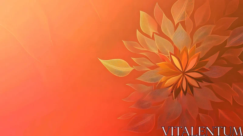 Radial floral abstraction with layered translucent line-work petals