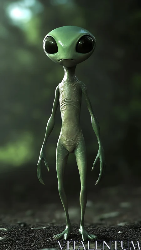 Bioluminescent alien lifeform rendered with cinematic depth of field