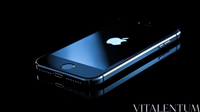 Sleek iPhone Silhouette Gleams Against Obsidian Darkness