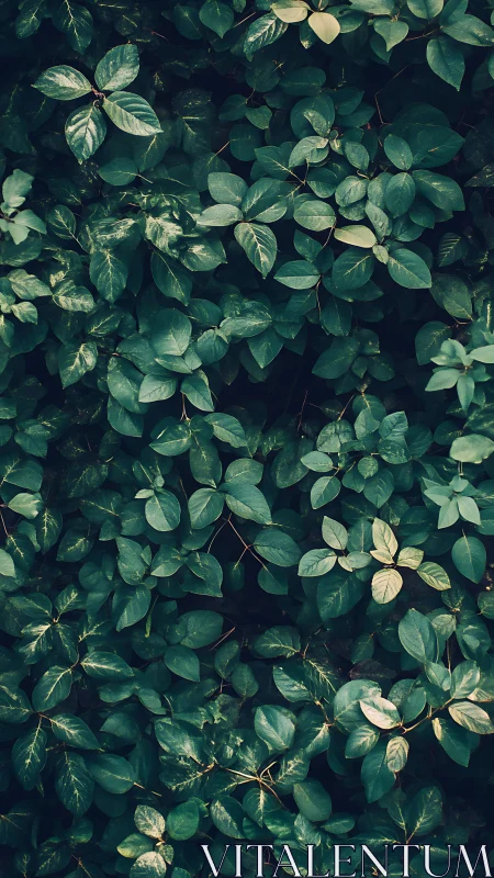 Whispering emerald leaf wall in moody garden hush.